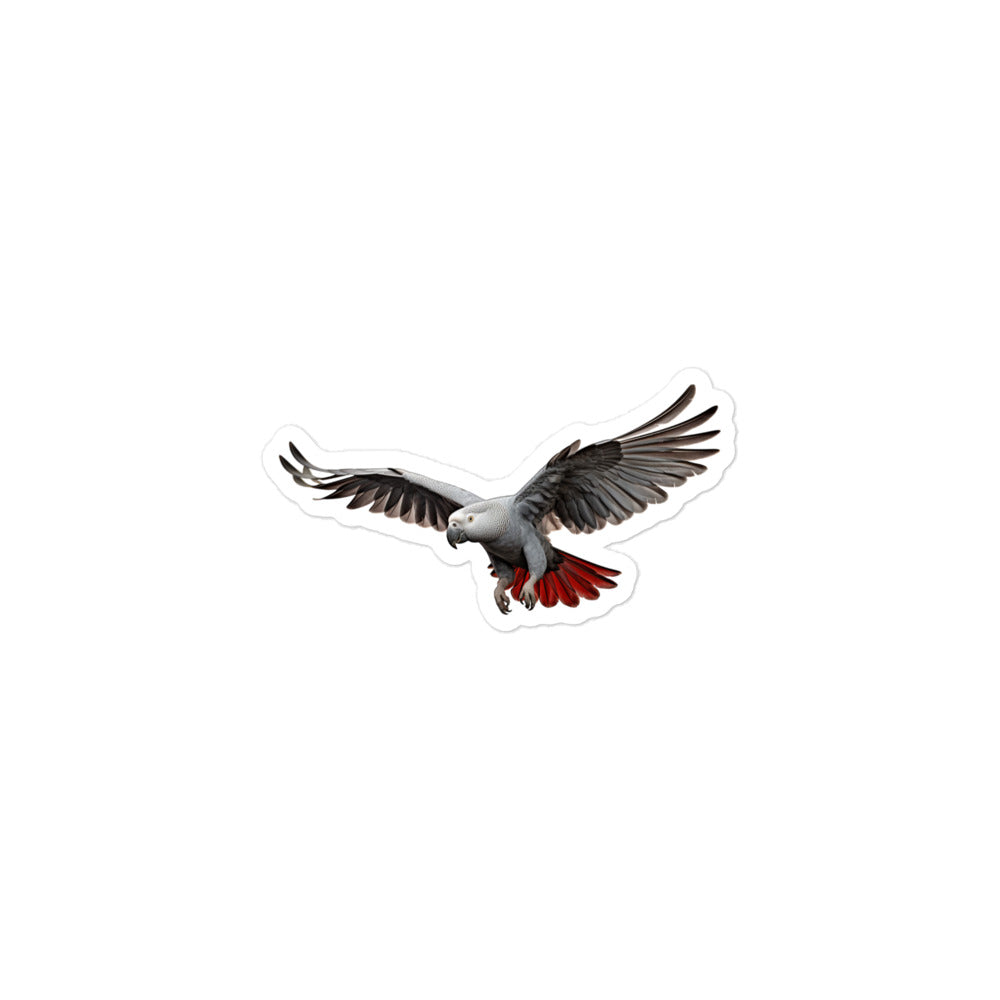 African Grey Parrot Sticker - Stickerfy.ai