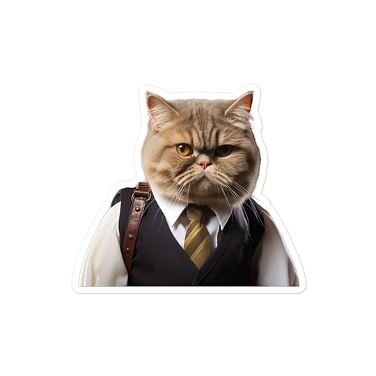 Exotic Shorthair Transit Operator Sticker - Stickerfy.ai