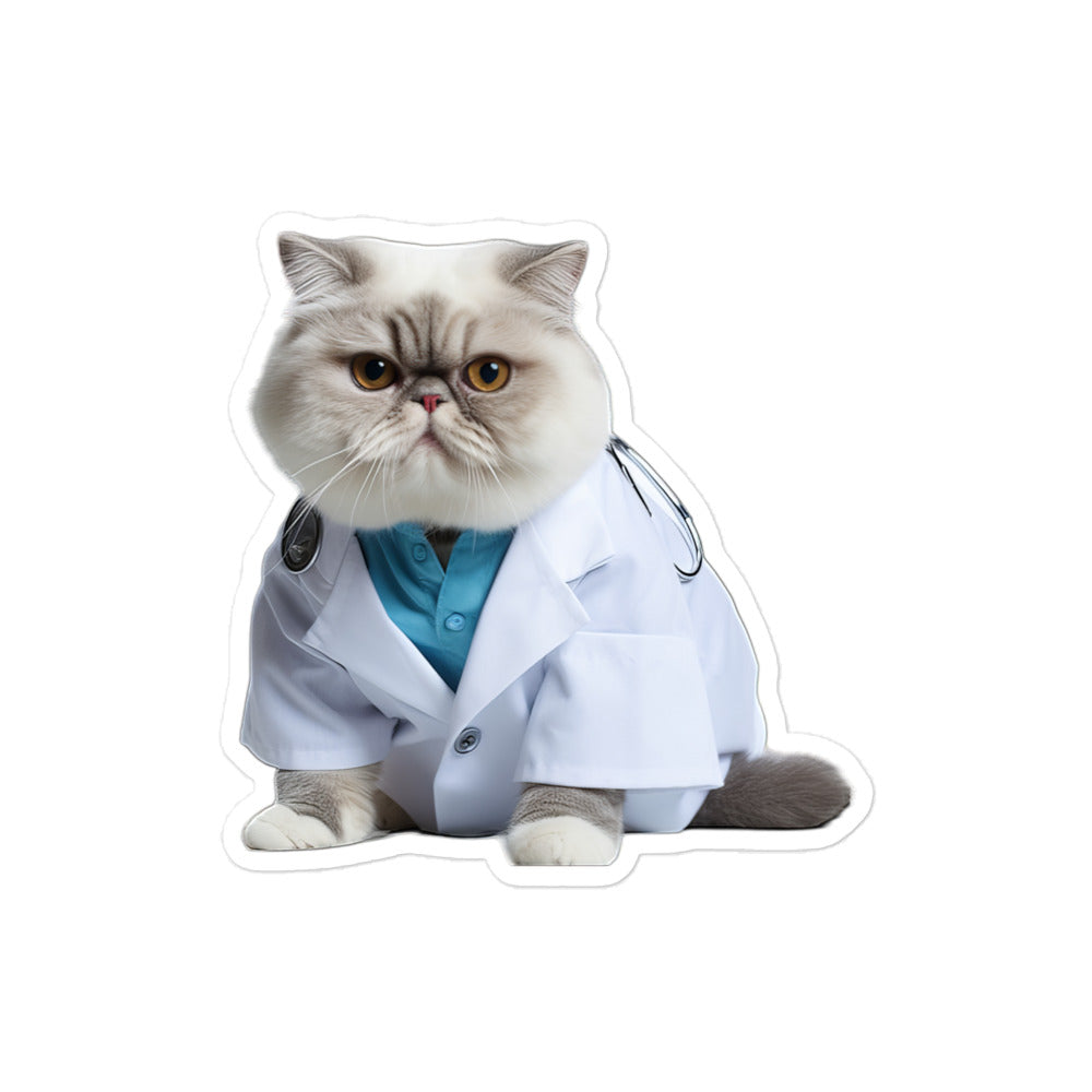 Exotic Shorthair Doctor Sticker - Stickerfy.ai