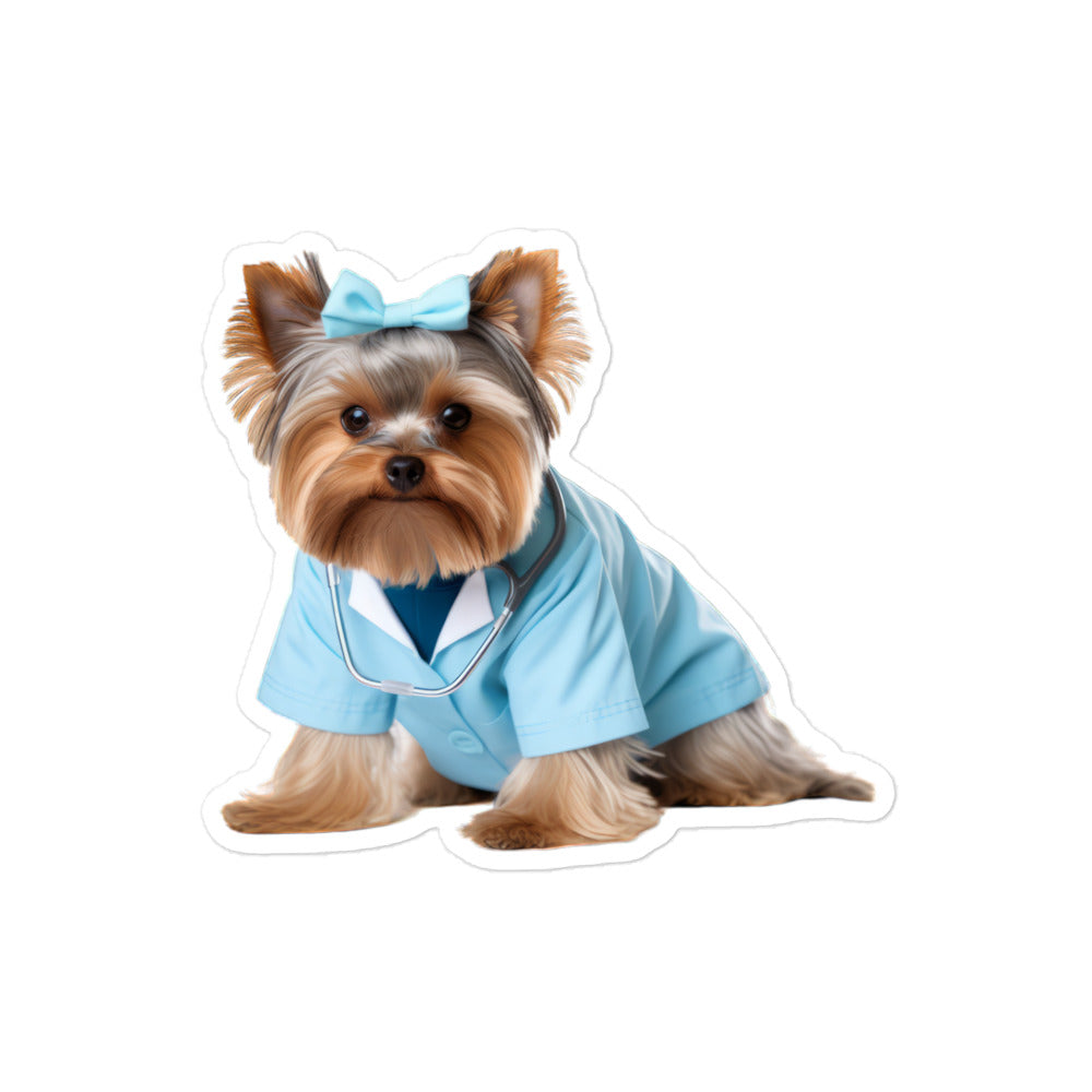 Yorkshire Terrier Doctor Sticker - Stickerfy.ai