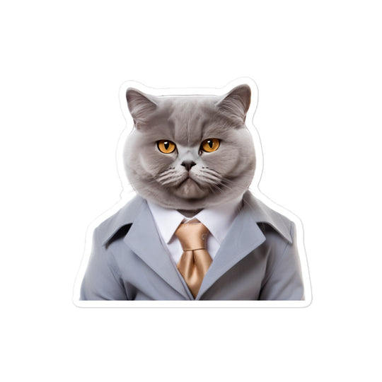 British Shorthair Sales Consultant Sticker - Stickerfy.ai