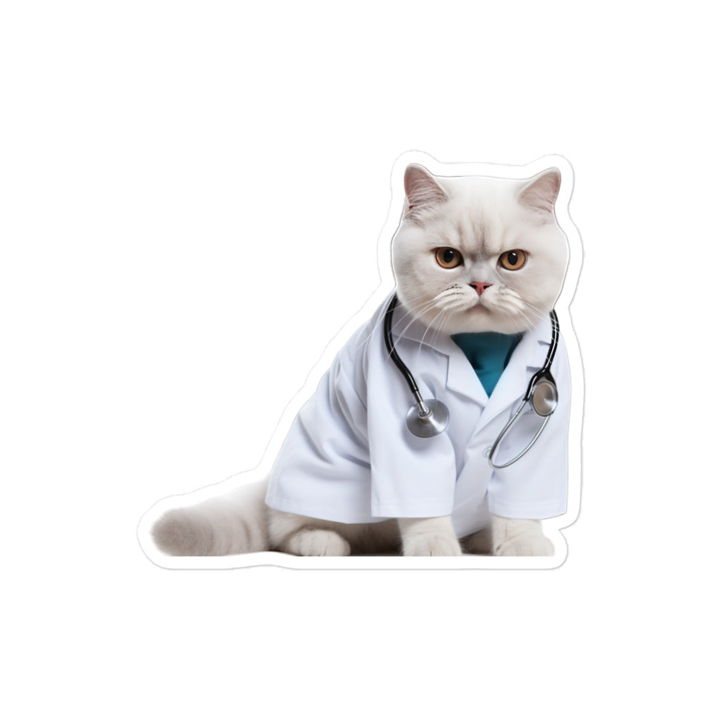 British Shorthair Doctor Sticker - Stickerfy.ai