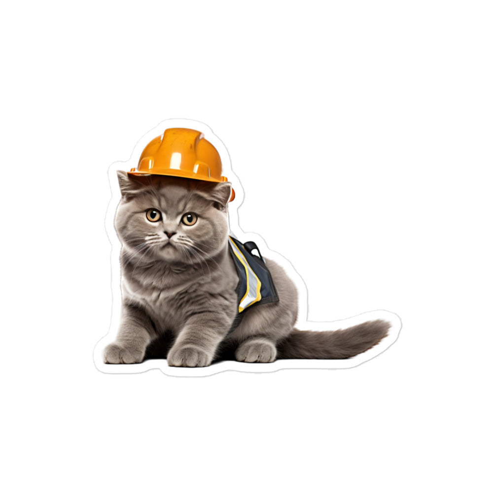 British Shorthair Contractor Sticker - Stickerfy.ai