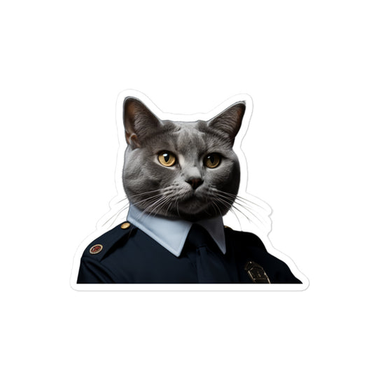 American Shorthair Security Officer Sticker - Stickerfy.ai