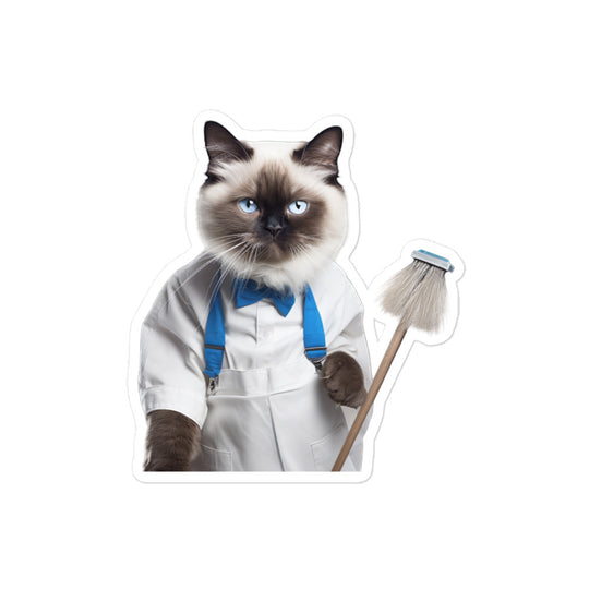 Birman Janitor Sticker - Stickerfy.ai