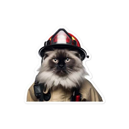 Birman Firefighter Sticker - Stickerfy.ai