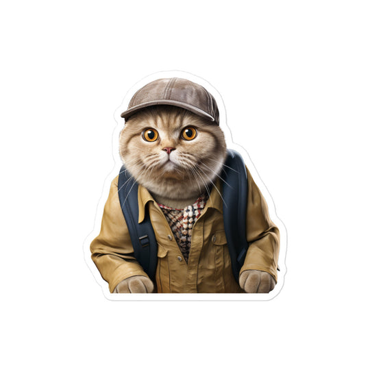 Scottish Fold Student Sticker - Stickerfy.ai