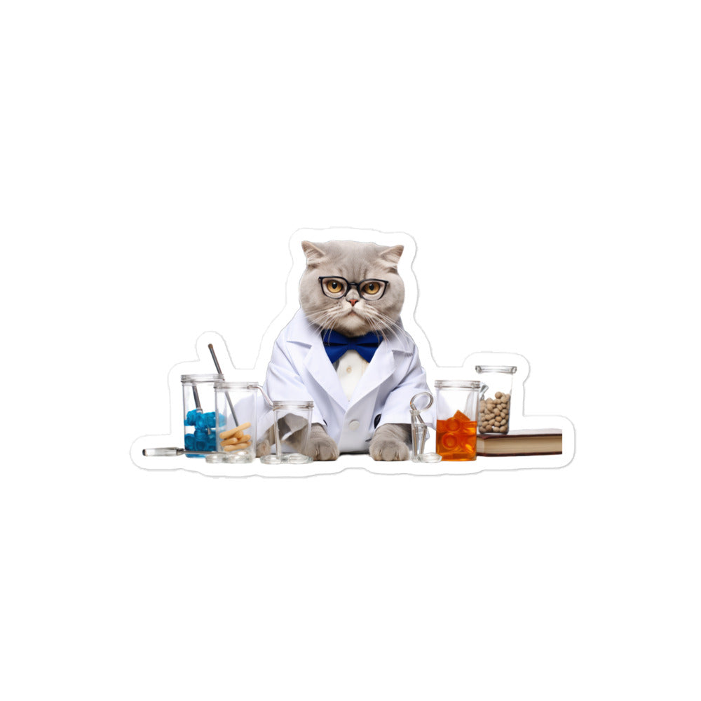 Scottish Fold Pharmacist Sticker - Stickerfy.ai