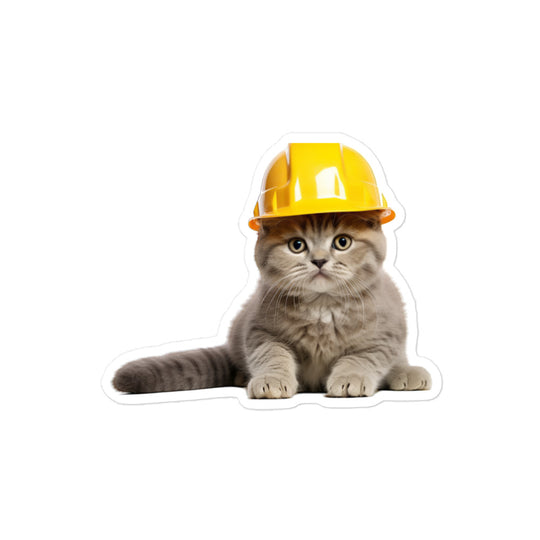 Scottish Fold Contractor Sticker - Stickerfy.ai