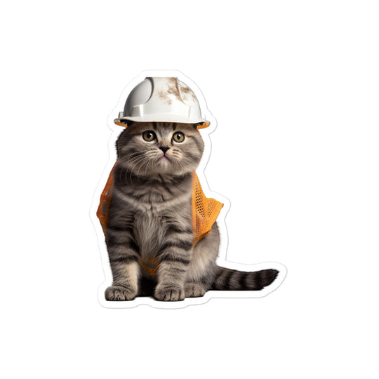 Scottish Fold Contractor Sticker - Stickerfy.ai