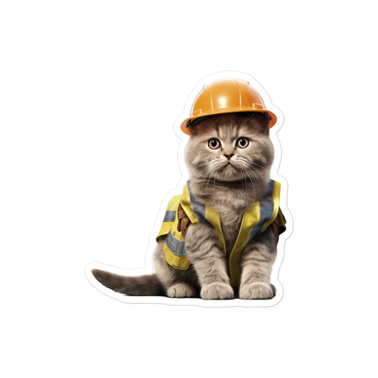 Scottish Fold Contractor Sticker - Stickerfy.ai