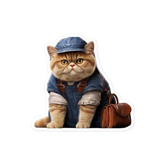 Exotic Shorthair Mail Carrier Sticker - Stickerfy.ai