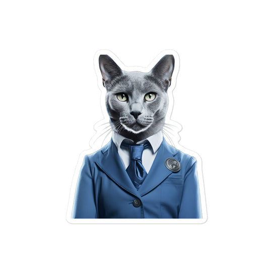 Russian Blue Hotel Staff Sticker - Stickerfy.ai