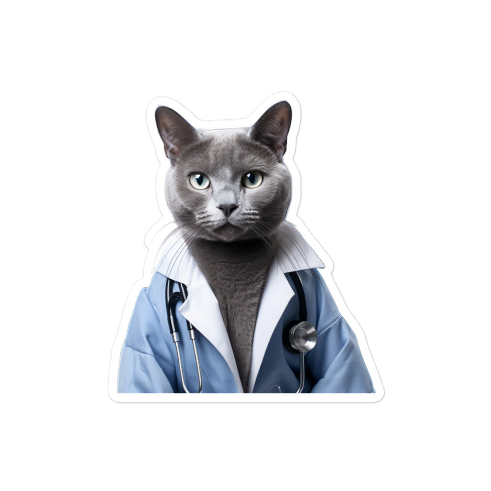 Russian Blue Doctor Sticker - Stickerfy.ai