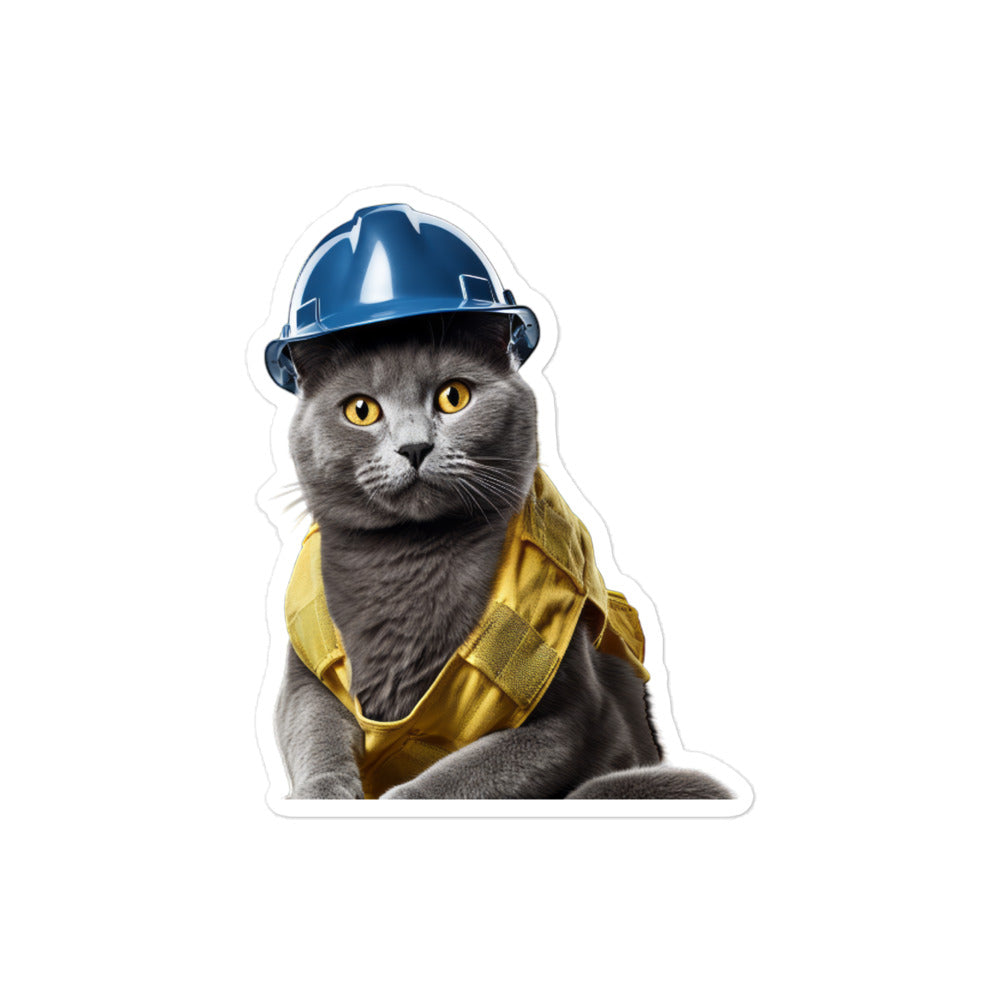 Russian Blue Contractor Sticker - Stickerfy.ai