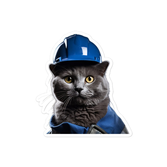 Russian Blue Contractor Sticker - Stickerfy.ai