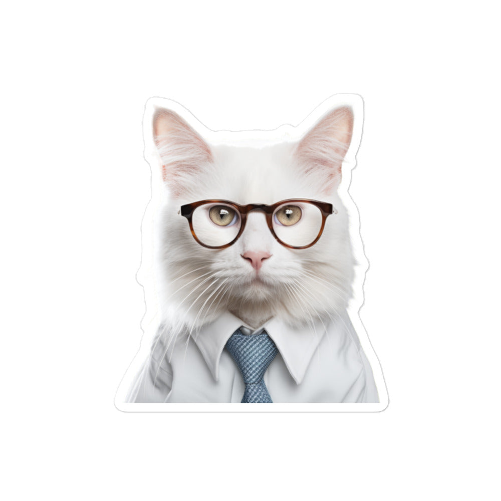 Turkish Van Student Sticker - Stickerfy.ai