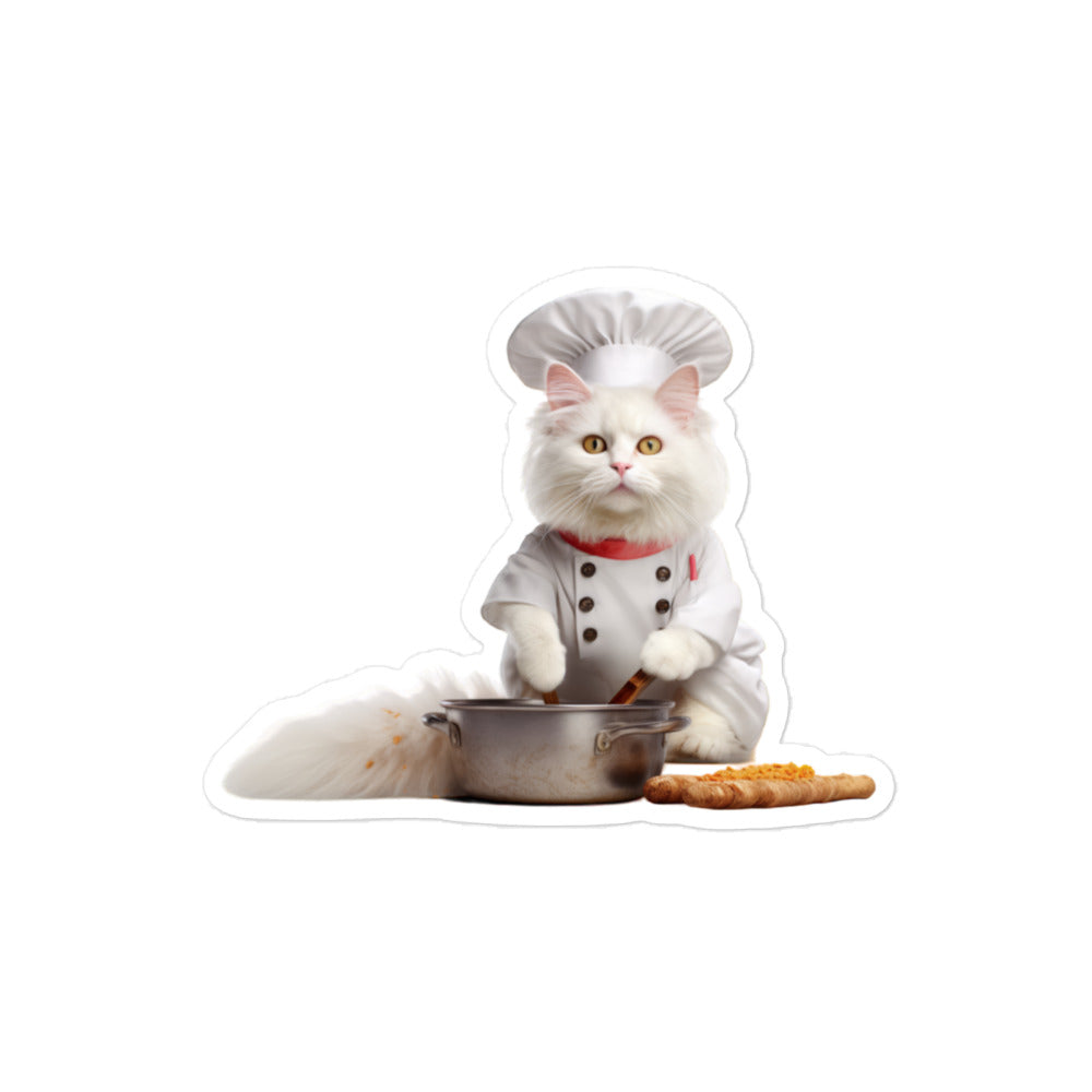 Turkish Van Chef Sticker - Stickerfy.ai