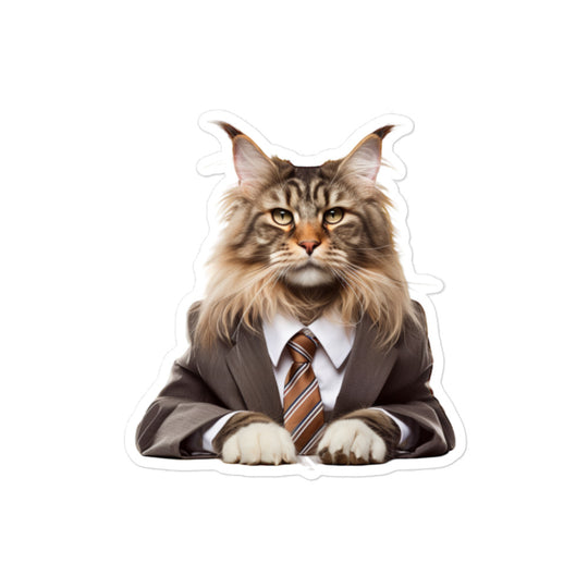 Maine Coon Sales Consultant Sticker - Stickerfy.ai