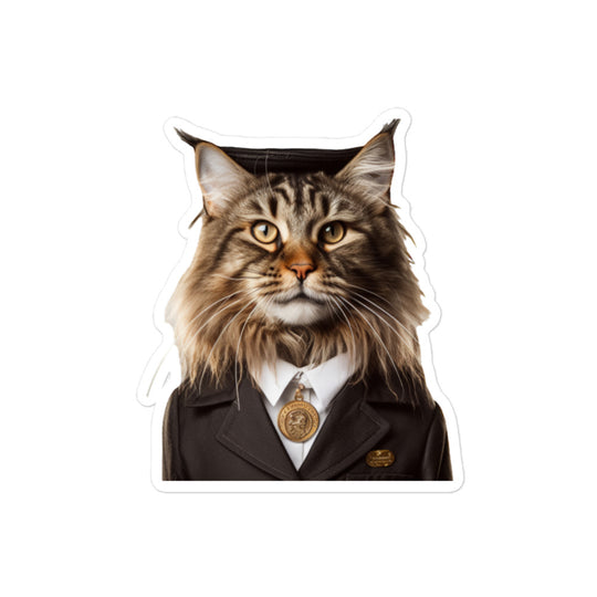 Maine Coon Hotel Staff Sticker - Stickerfy.ai