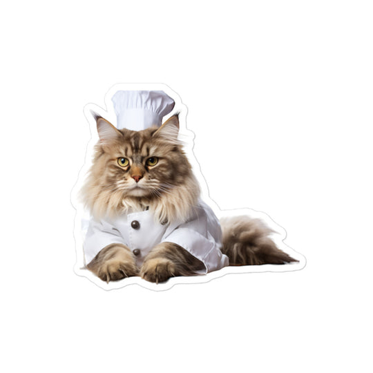 Maine Coon Chef Sticker - Stickerfy.ai