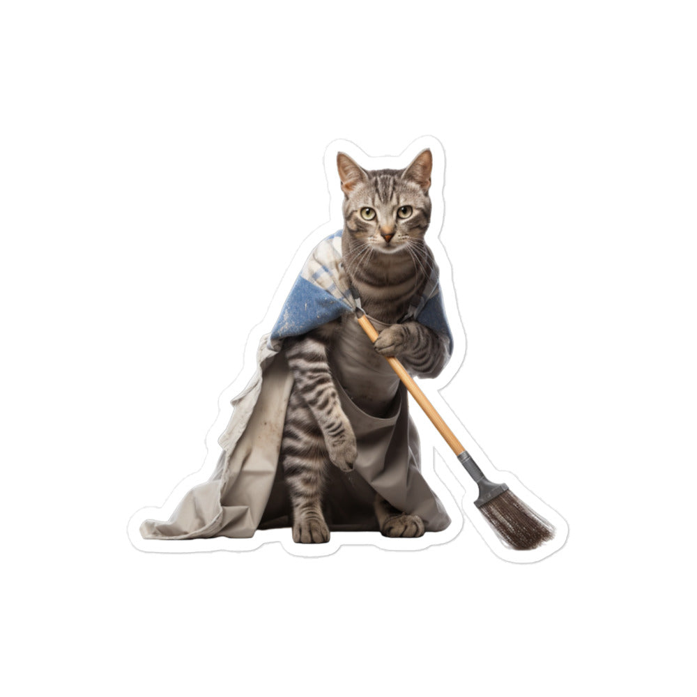 Egyptian Mau Janitor Sticker - Stickerfy.ai