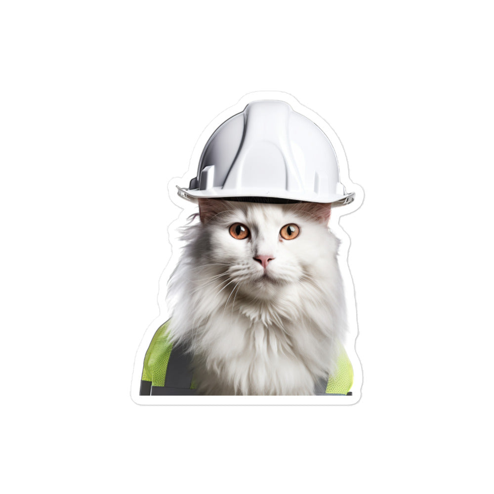 Turkish Angora Contractor Sticker - Stickerfy.ai