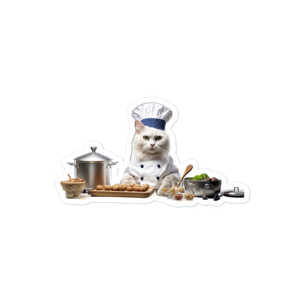 Turkish Angora Chef Sticker - Stickerfy.ai