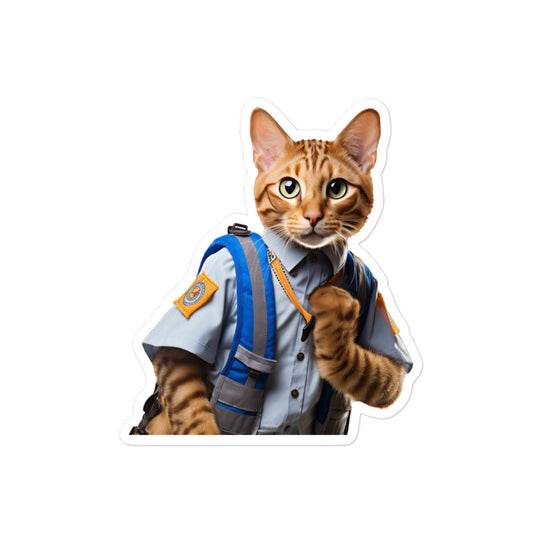 Ocicat Mail Carrier Sticker - Stickerfy.ai