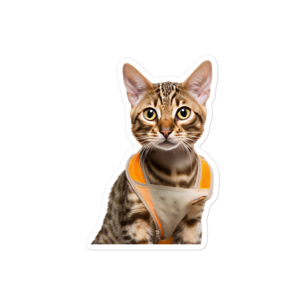 Ocicat Contractor Sticker - Stickerfy.ai