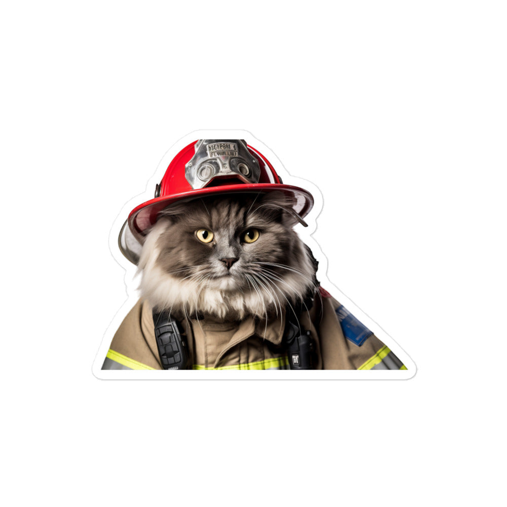 Ragdoll Firefighter Sticker - Stickerfy.ai