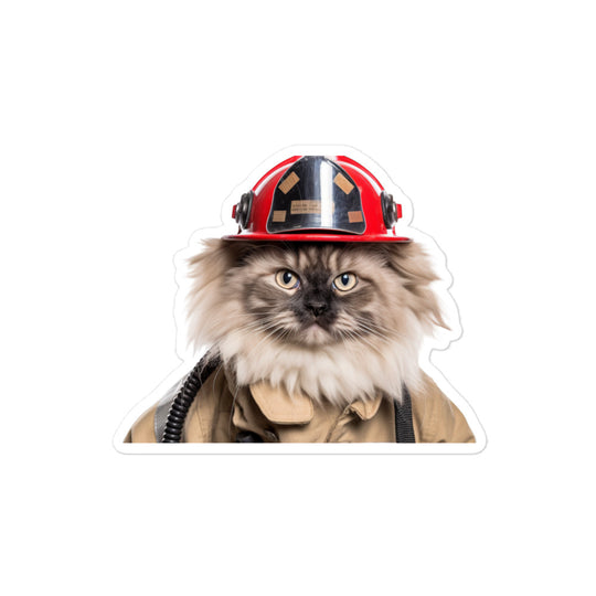 Ragdoll Firefighter Sticker - Stickerfy.ai