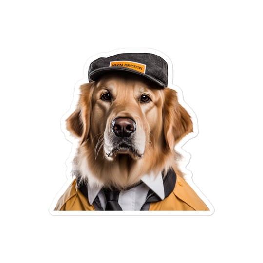 Golden Retriever Transit Operator Sticker - Stickerfy.ai