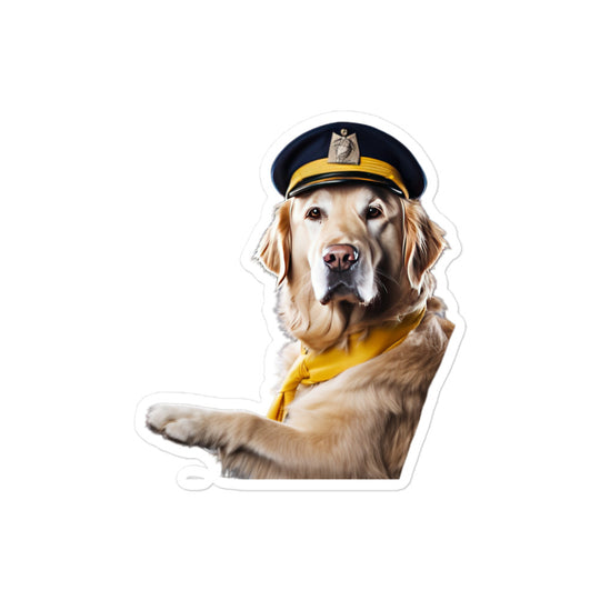 Golden Retriever Transit Operator Sticker - Stickerfy.ai