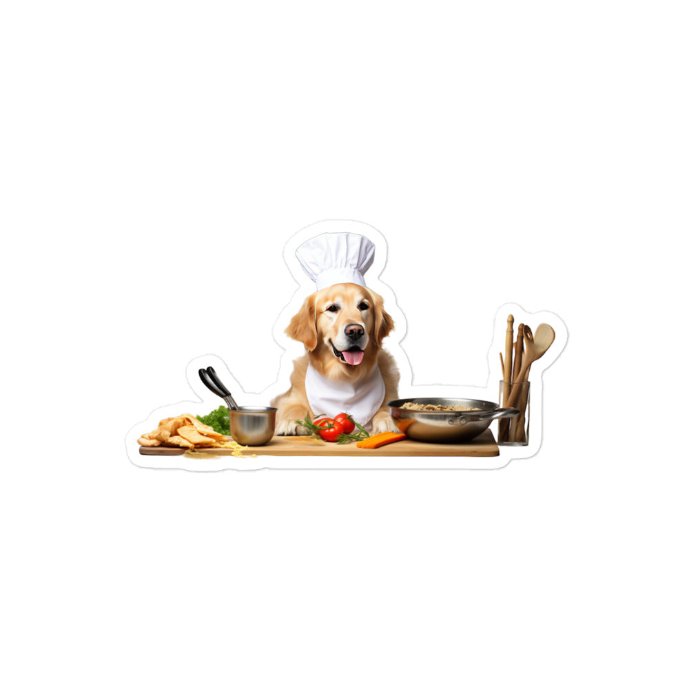 Golden Retriever Chef Sticker - Stickerfy.ai