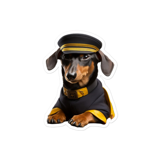 Dachshund Transit Operator Sticker - Stickerfy.ai