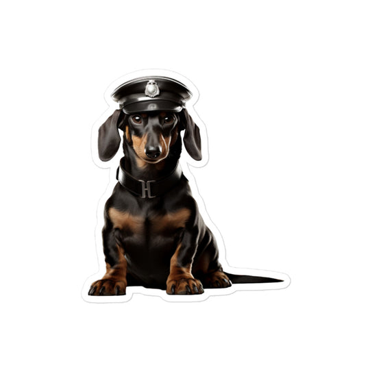 Dachshund Security Officer Sticker - Stickerfy.ai