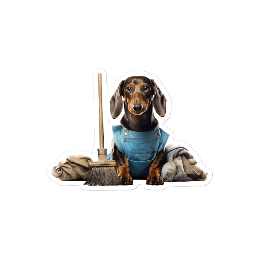 Dachshund Janitor Sticker - Stickerfy.ai