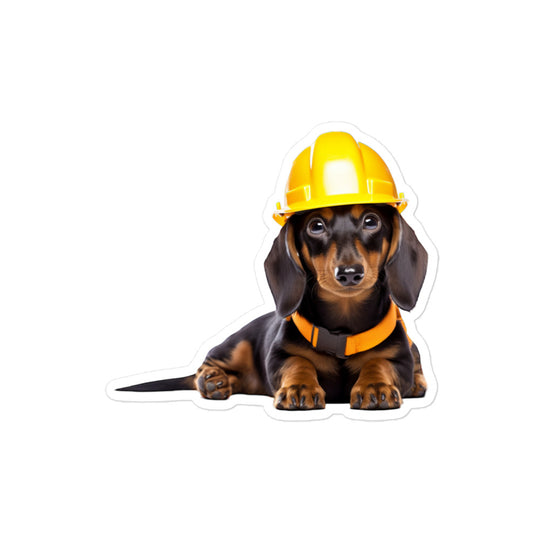 Dachshund Contractor Sticker - Stickerfy.ai