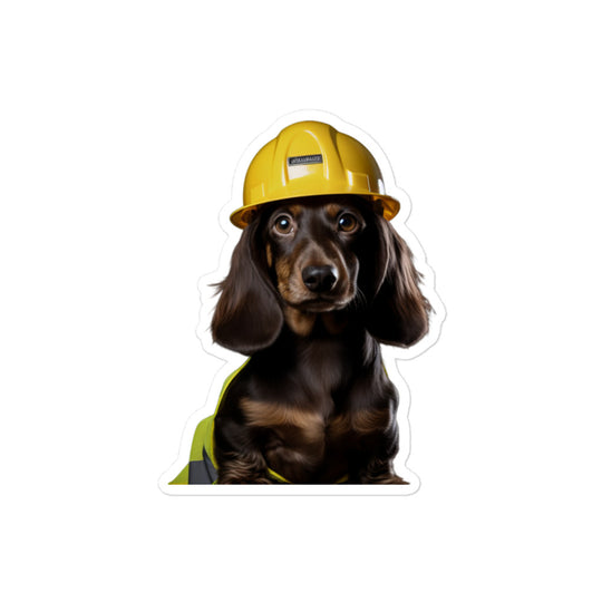 Dachshund Contractor Sticker - Stickerfy.ai