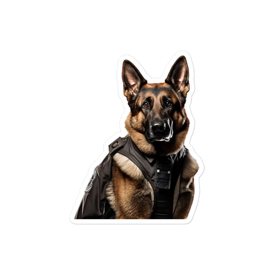 German Shepherd Security Officer Sticker - Stickerfy.ai