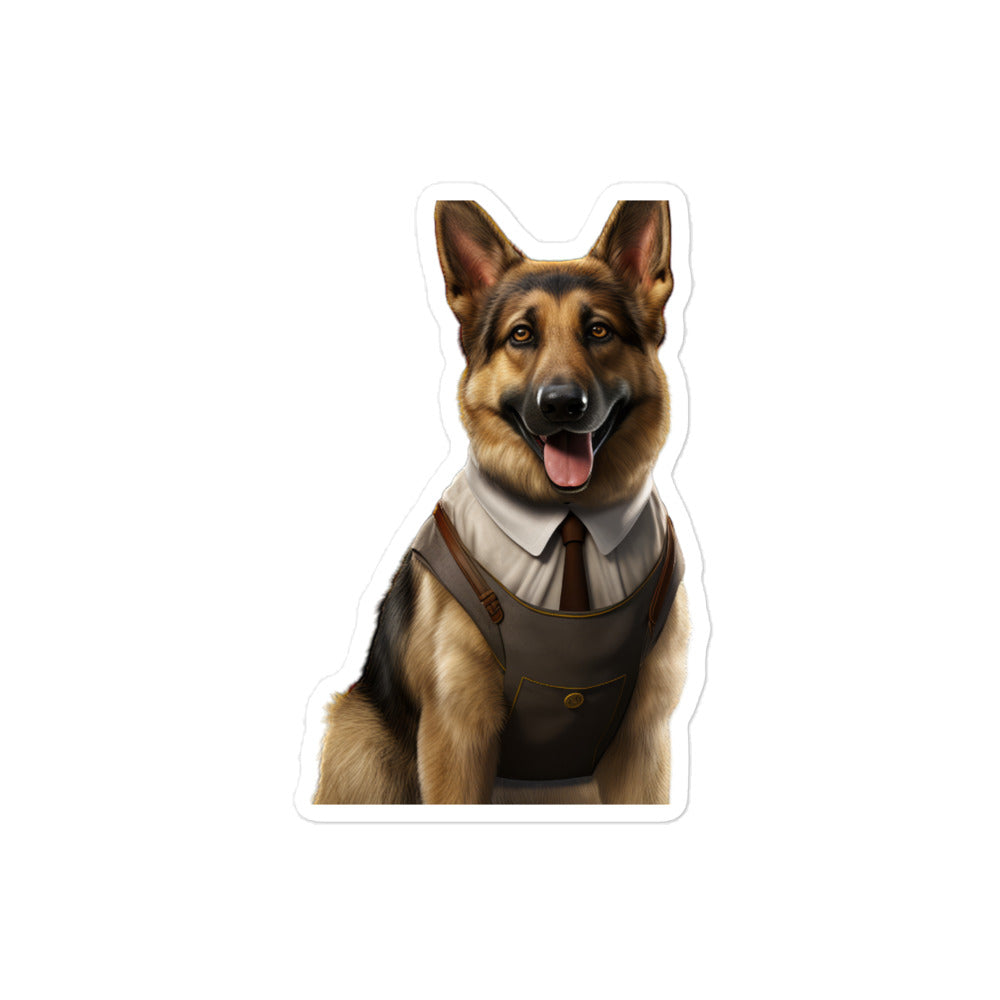 German Shepherd Hotel Staff Sticker - Stickerfy.ai