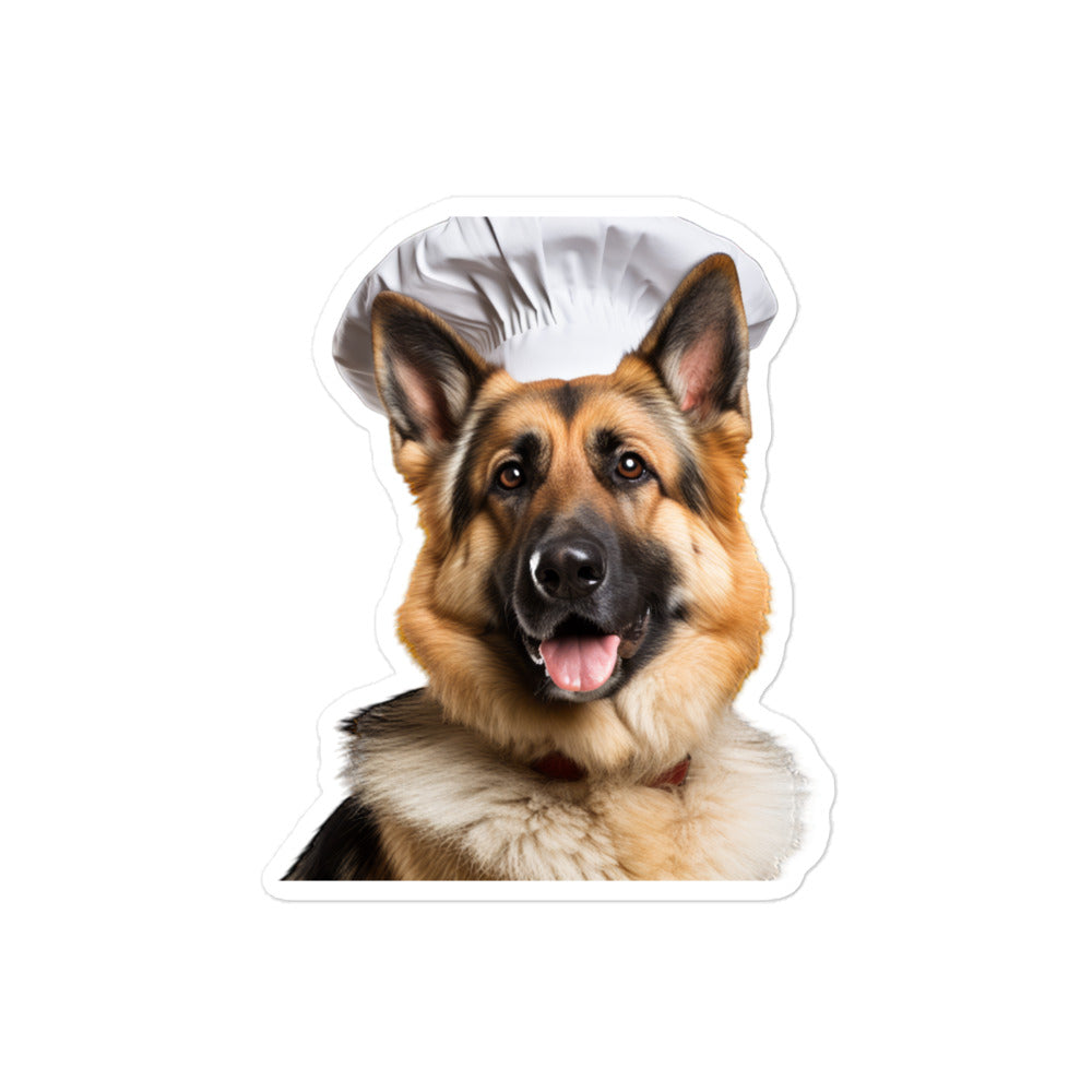 German Shepherd Chef Sticker - Stickerfy.ai