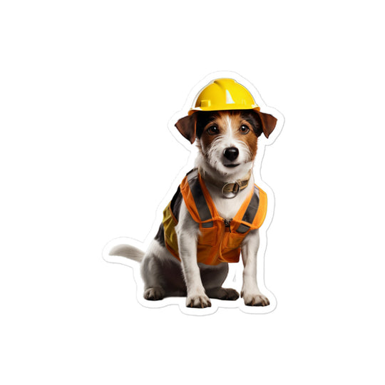 Jack Russell Terrier Contractor Sticker - Stickerfy.ai