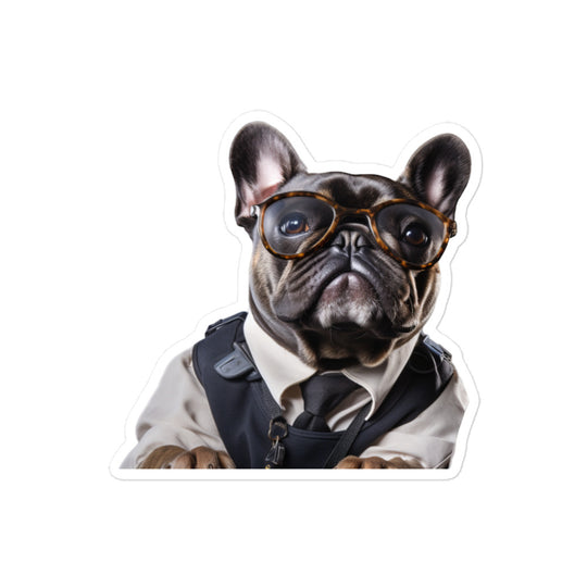 French Bulldog Transit Operator Sticker - Stickerfy.ai