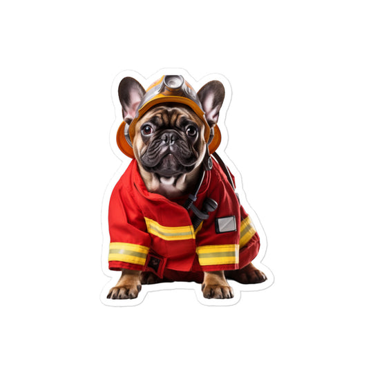 French Bulldog Firefighter Sticker - Stickerfy.ai