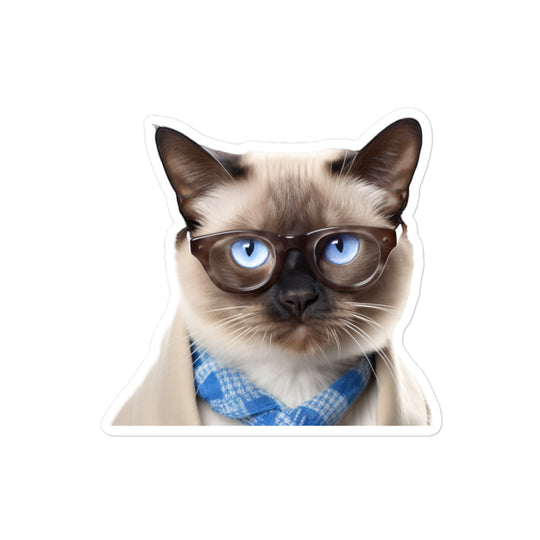 Siamese Student Sticker - Stickerfy.ai