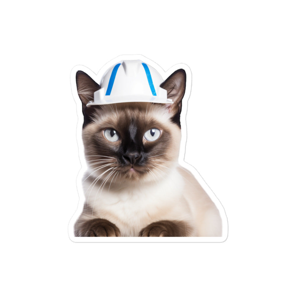 Siamese Contractor Sticker - Stickerfy.ai