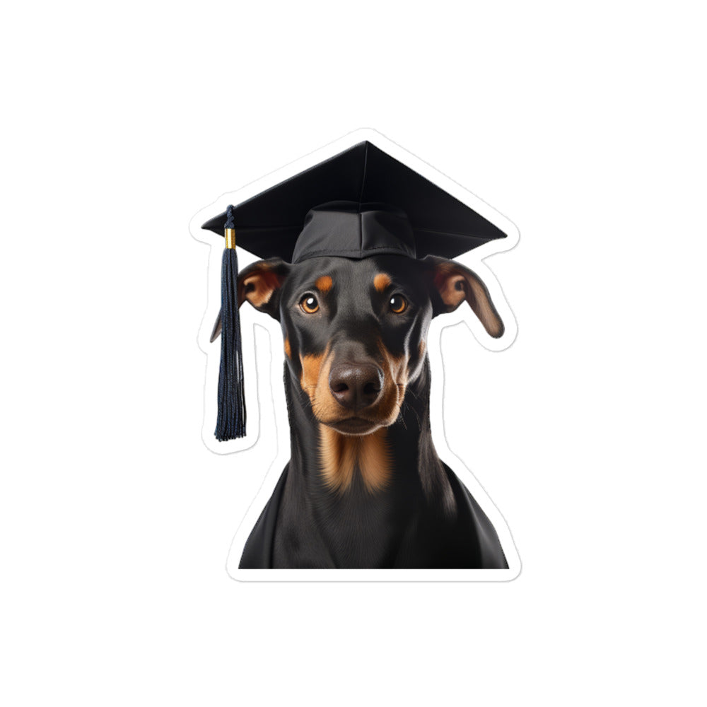 Doberman Student Sticker - Stickerfy.ai