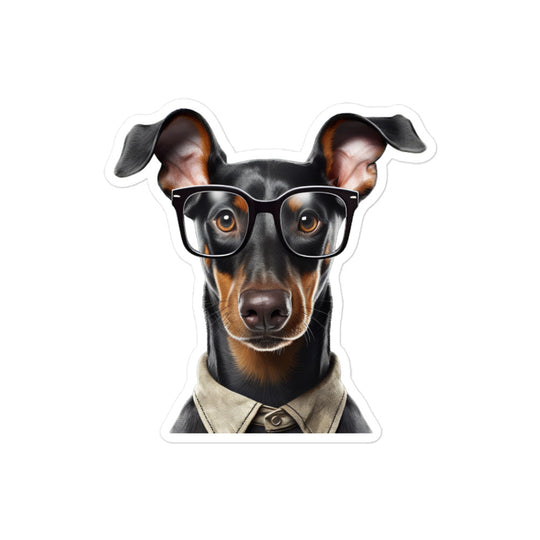 Doberman Student Sticker - Stickerfy.ai